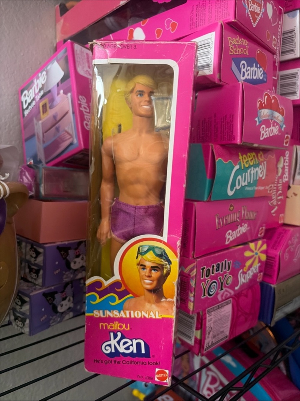 Malibu sensational Ken Doll in Pink Box - Purple Swim Shorts